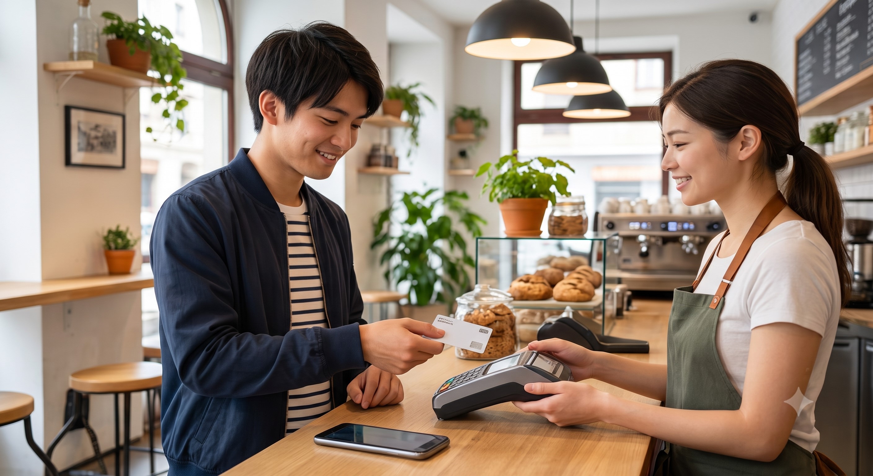 ハンガリーでカード決済をする日本人留学生