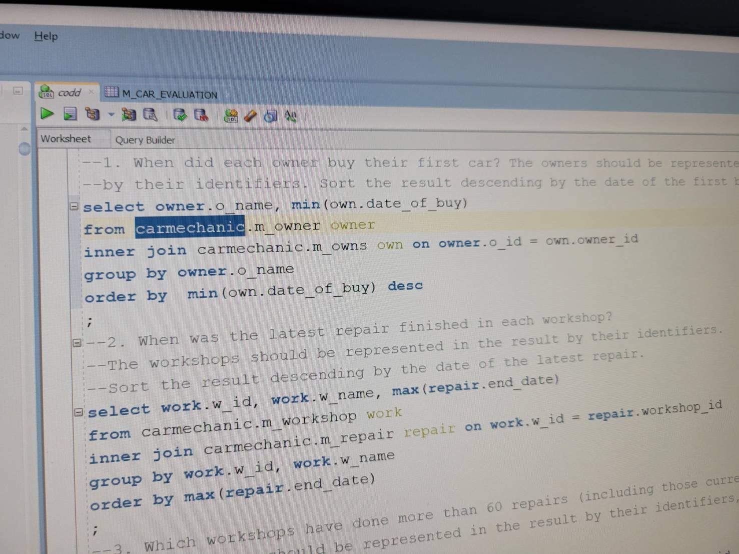 SQLを使ったデータベースの授業